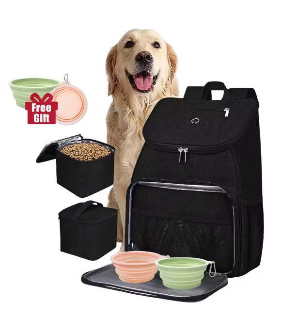 Sac de Voyage pour Chien – Sac à Dos Organisateur Repas & Accessoires Animio
