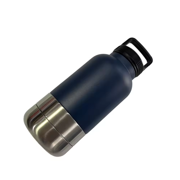 Gourde Isotherme 1L pour Chien & Chat – Bouteille avec Double Gamelle Inox Animio